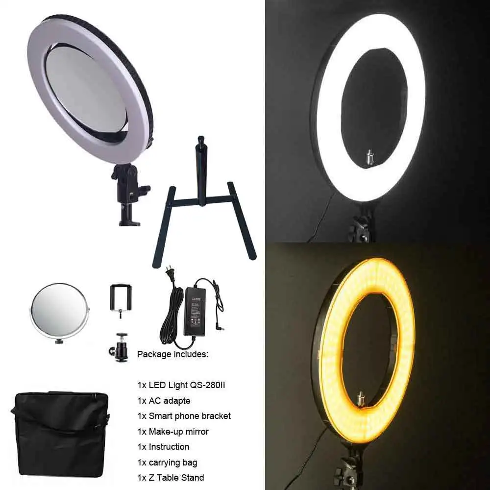 Yidoblo QS-280 10" Camera Selfie Makeup Photo/Studio/Phone/Video LED Ring Light Photography 28W Bio-color Ring Lamp With Handbag
Yidoblo QS-280 10" Camera Selfie Makeup Photo/Studio/Phone/Video LED Ring Light Photography 28W Bio-color Ring Lamp With Handbag