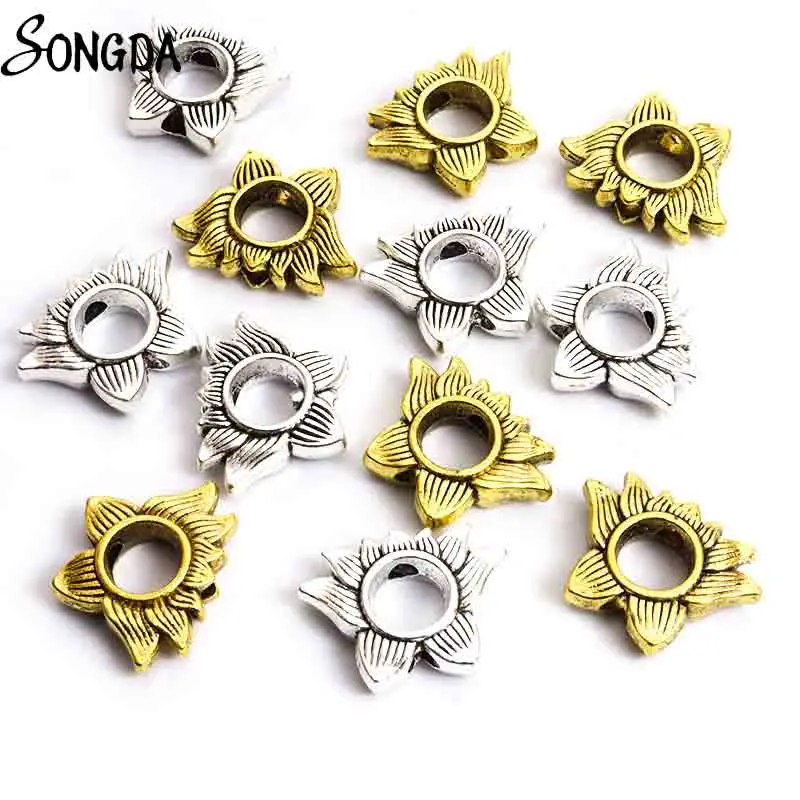 10pcs Lotus Flower Spacer Bead Charms Silver Color Alloy Loose Beads DIY Jewelry Making Handmade Findings Bracelets Wholesale
10pcs Lotus Flower Spacer Bead Charms Silver Color Alloy Loose Beads DIY Jewelry Making Handmade Findings Bracelets Wholesale