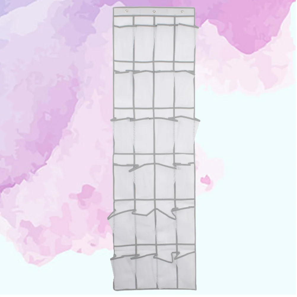 Hanging Shoe Organizer Over the Door Storage Holder Rack with 24 Mesh Breathable Pockets (White) Organizers
Hanging Shoe Organizer Over the Door Storage Holder Rack with 24 Mesh Breathable Pockets (White) Organizers