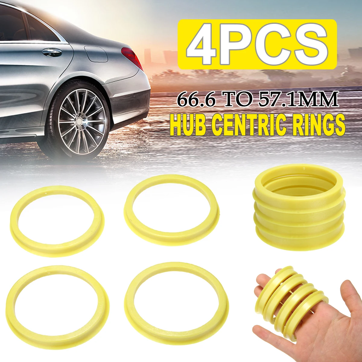 4pcs/set Yellow 66.6-57.1mm Car Hub Centric Ring Automobile Wheel Center Collar Hubs Centric Ring Accessories
4pcs/set Yellow 66.6-57.1mm Car Hub Centric Ring Automobile Wheel Center Collar Hubs Centric Ring Accessories