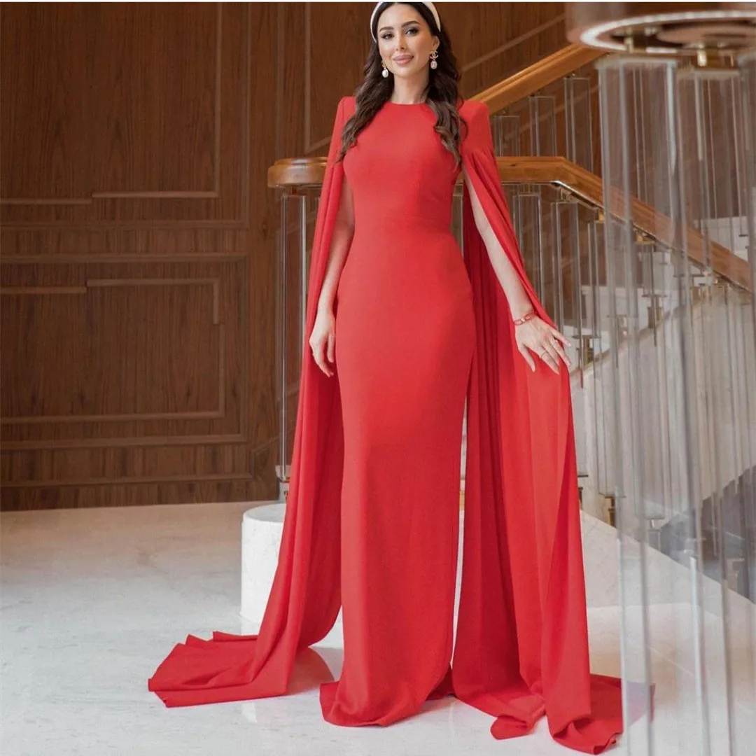 POMUSE Long Crepe Red Muslim Evening Dresses Bodycon Zipper Back Pleated Stretchy Robes De Mariée Party Gowns For Women
POMUSE Long Crepe Red Muslim Evening Dresses Bodycon Zipper Back Pleated Stretchy Robes De Mariée Party Gowns For Women
