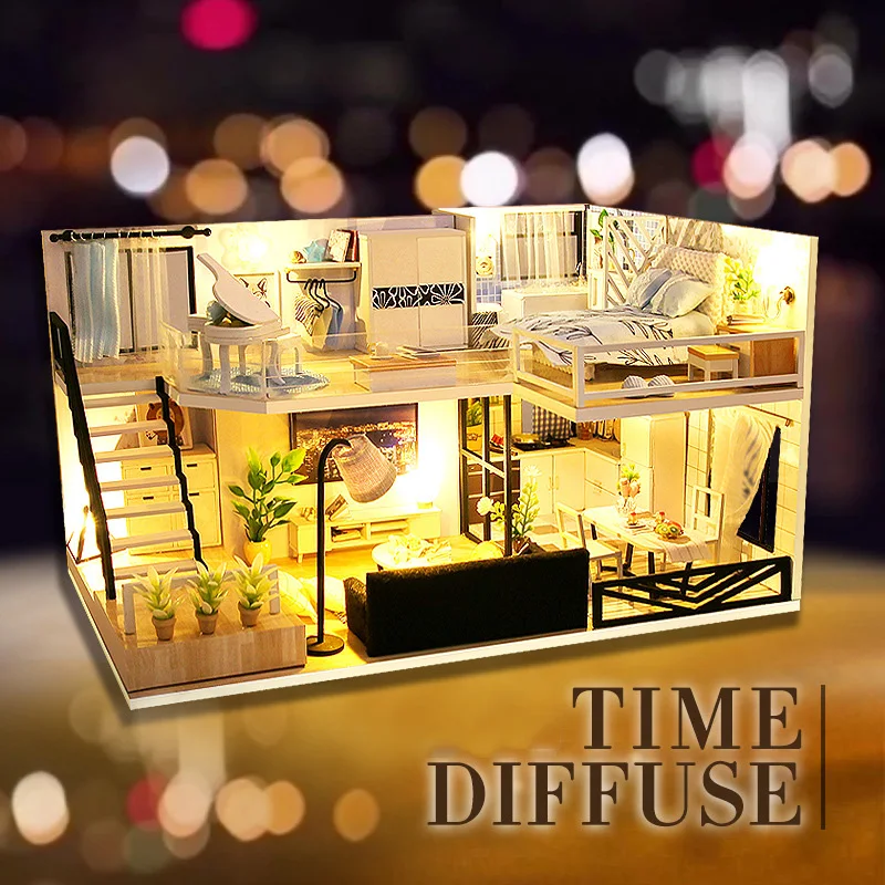 Handmade Craft Doll House Time Diffuse Miniature Led Furniture Diy Wooden Dollhouse Miniatures Toys For Children Birthday Gifts
Handmade Craft Doll House Time Diffuse Miniature Led Furniture Diy Wooden Dollhouse Miniatures Toys For Children Birthday Gifts