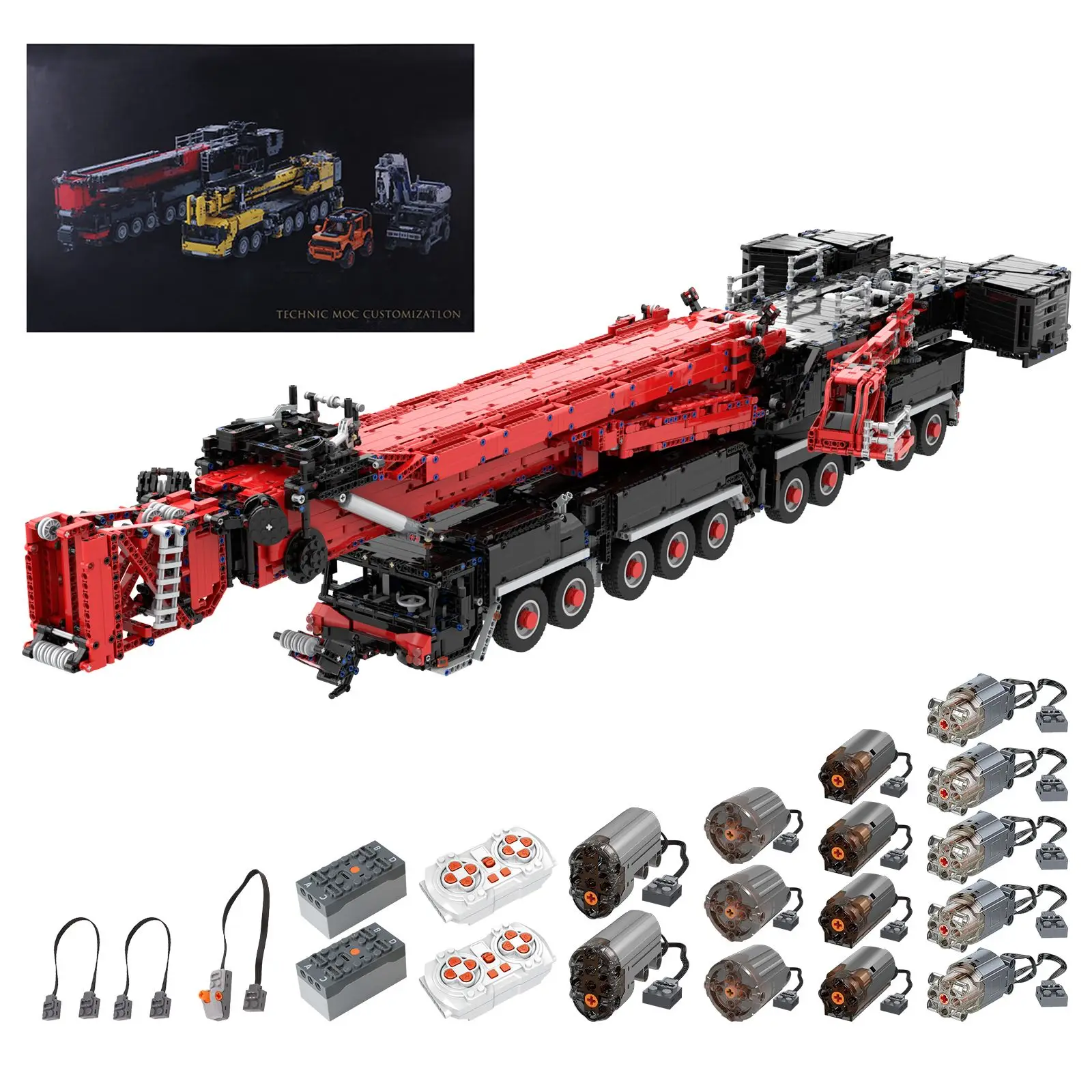 Custom 8528PCS/Set LTM11200 14 Motor Ultra Large Small Particle Building Blocks MOC Dynamic RC Version Engineering Crane Set
Custom 8528PCS/Set LTM11200 14 Motor Ultra Large Small Particle Building Blocks MOC Dynamic RC Version Engineering Crane Set