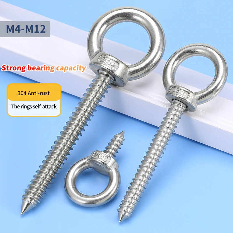 304 stainless steel ring screw with ring ring hook self-drilling sheep eye type self-tapping screws sound wood screws
304 stainless steel ring screw with ring ring hook self-drilling sheep eye type self-tapping screws sound wood screws