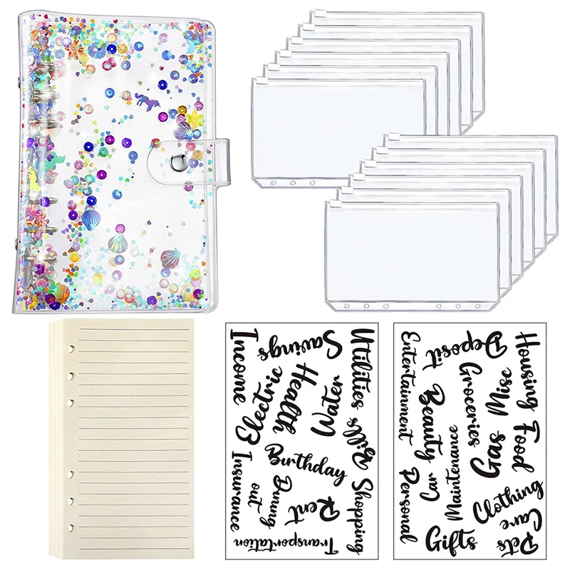 A6 Budget Planner Binder Organizer Soft PVC Notebook Binder Cover With 12 Pieces Binder Pockets (Colorful Style)
A6 Budget Planner Binder Organizer Soft PVC Notebook Binder Cover With 12 Pieces Binder Pockets (Colorful Style)