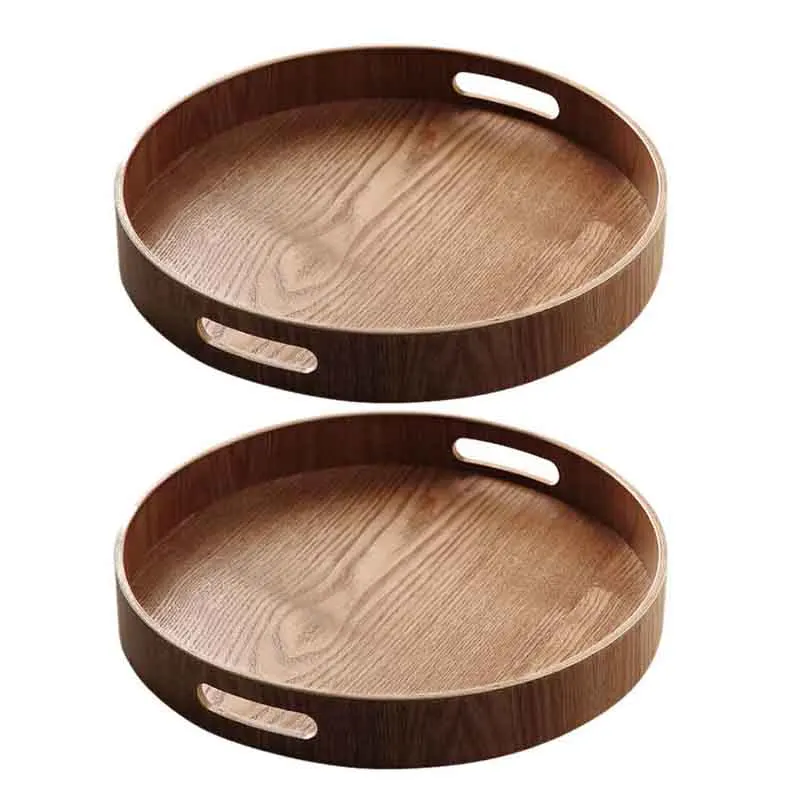 2X Round Serving Bamboo Wooden Tray For Dinner Trays Tea Bar Breakfast Food Container Handle Storage Tray 3 & 1
2X Round Serving Bamboo Wooden Tray For Dinner Trays Tea Bar Breakfast Food Container Handle Storage Tray 3 & 1