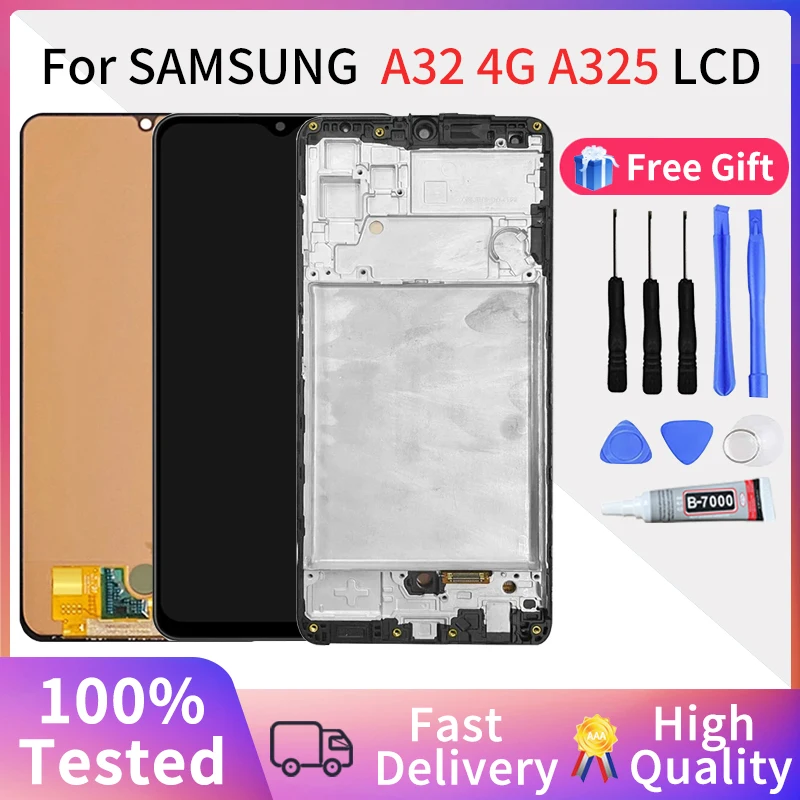 6.4'' A32 4G Display Screen Replacement For Samsung Galaxy A32 A325 Lcd Display Touch Screen Digitizer Assembly With Frame
6.4'' A32 4G Display Screen Replacement For Samsung Galaxy A32 A325 Lcd Display Touch Screen Digitizer Assembly With Frame