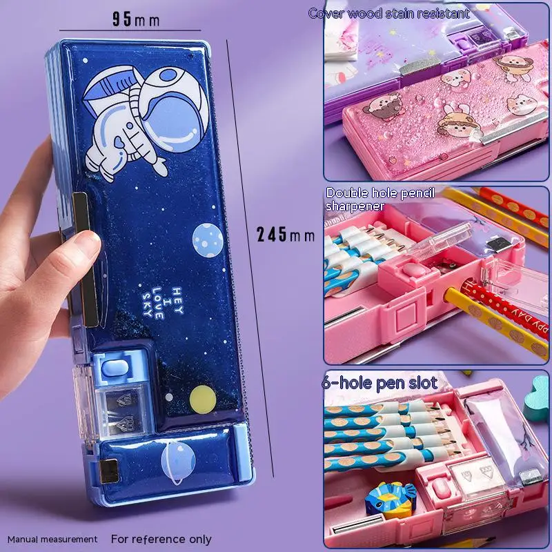 Пенал для карандашей с мультяшным рисунком и точилкой, чехол для карандашей, школьные принадлежности для письма, коробки для хранения, милые детские подарки
Пенал для карандашей с мультяшным рисунком и точилкой, чехол для карандашей, школьные принадлежности для письма, коробки для хранения, милые детские подарки