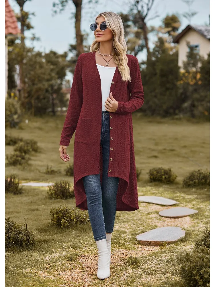Autumn Winter New Women Cardigan Coat Loose Solid Color Long Thin Single-breasted Pure Color Cardigan Jacket Female Clothing
Autumn Winter New Women Cardigan Coat Loose Solid Color Long Thin Single-breasted Pure Color Cardigan Jacket Female Clothing