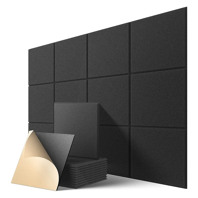 Self-Adhesive Acoustic Panels 12 Pack,12 X 12 X 0.4 Inch Sound Proof Padding,Sound Absorbing Panel For Home 
Self-Adhesive Acoustic Panels 12 Pack,12 X 12 X 0.4 Inch Sound Proof Padding,Sound Absorbing Panel For Home