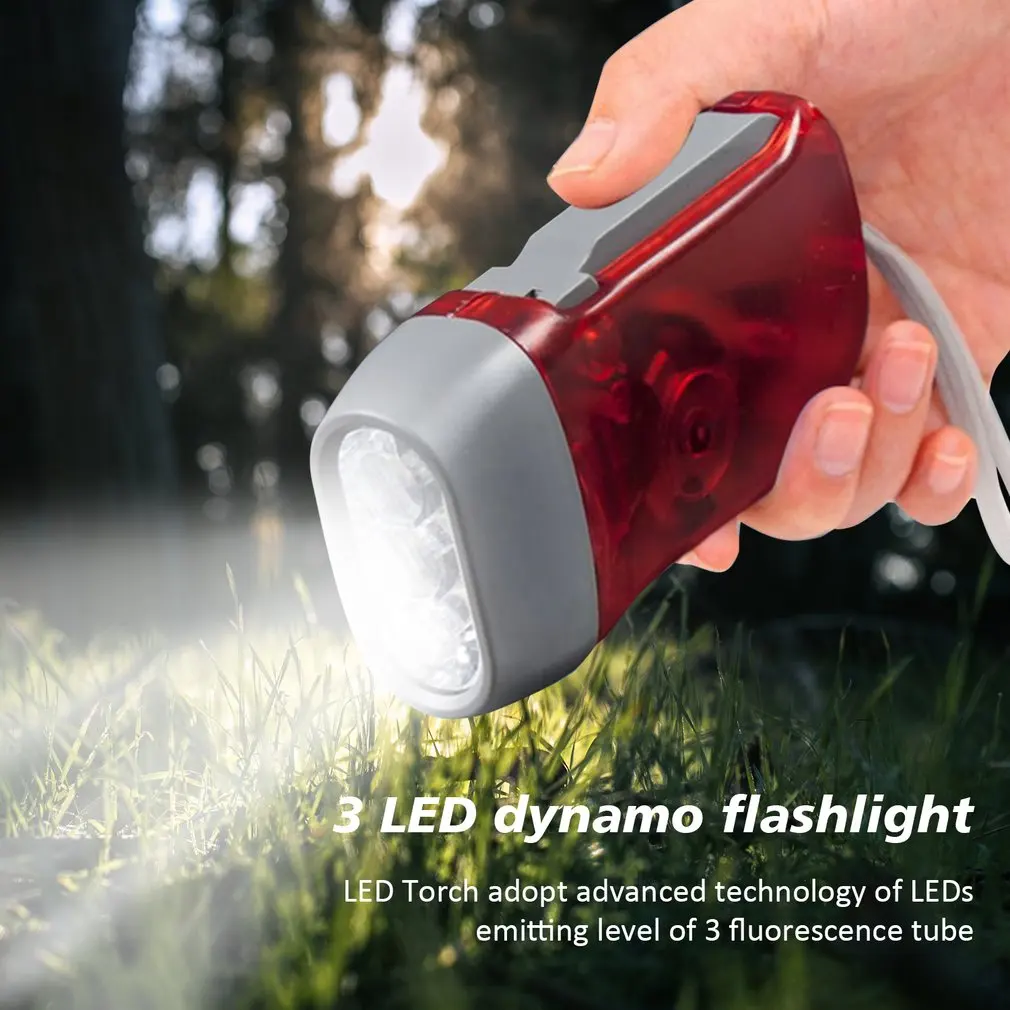 3 LED Hand Pressing Dynamo Crank Power Wind Up Flashlight Home Torch Light Camping Lamp Light Outdoor Emergency Portable Lamp
3 LED Hand Pressing Dynamo Crank Power Wind Up Flashlight Home Torch Light Camping Lamp Light Outdoor Emergency Portable Lamp