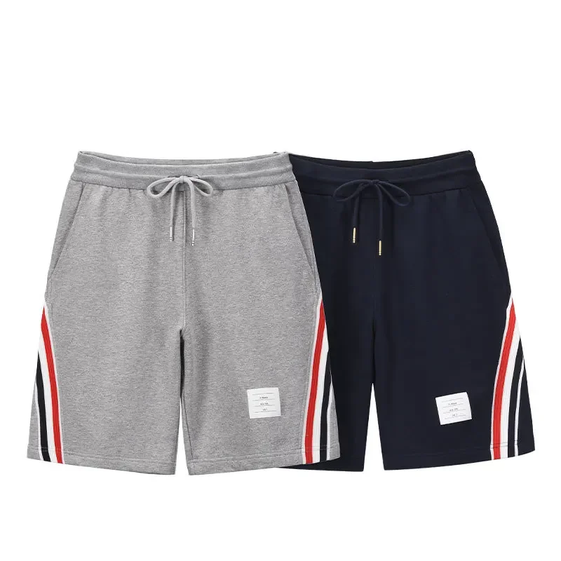 

Brand Tb Browin Thom Casual Shorts Webbing Four-bar Luxury Striped Tide Men's Summer Trend Drawstring Cotton Sports Mid Pants