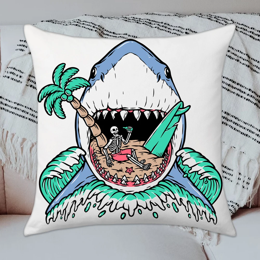 Shark and Skull Pattern Throw Pillow Cover Summer Home Decorative Sofa Cushion Cover Outdoor Camping Car Pillow Case 45x45cm
Shark and Skull Pattern Throw Pillow Cover Summer Home Decorative Sofa Cushion Cover Outdoor Camping Car Pillow Case 45x45cm