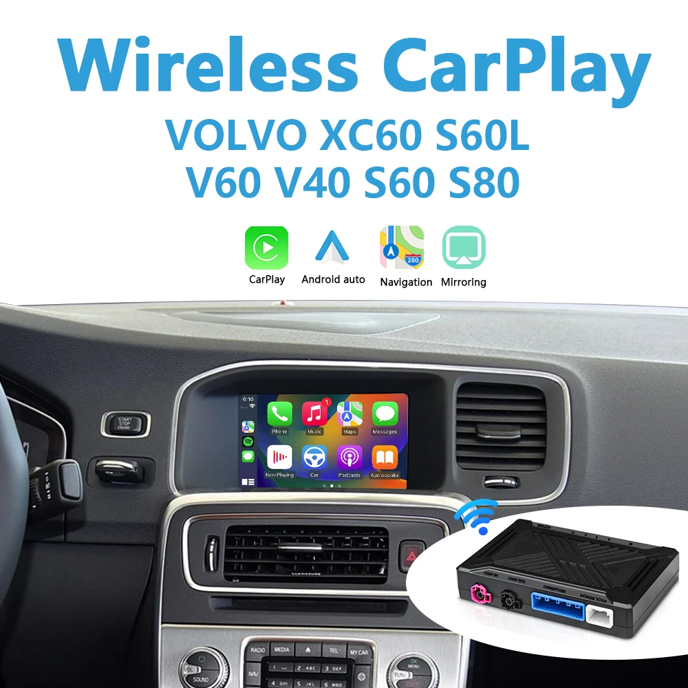 VOLVO Apple CarPlay для XC60 V40 V60 S60 S80 после 2015 года 7-дюймовый ЖК-экран с добавлением беспроводного интерфейса Android Auto
VOLVO Apple CarPlay для XC60 V40 V60 S60 S80 после 2015 года 7-дюймовый ЖК-экран с добавлением беспроводного интерфейса Android Auto