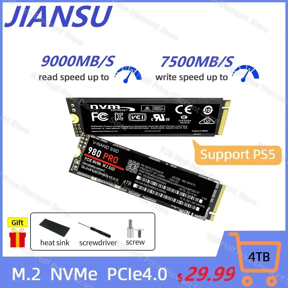 SSD M2 Nvme 2TB M.2 2280 PCIe 4.0 X4 980 PRO 500GB Internal Solid State Drive 4TB HDD Hard Disk 1tb ssd nvme m2 for PS5 Desktop
SSD M2 Nvme 2TB M.2 2280 PCIe 4.0 X4 980 PRO 500GB Internal Solid State Drive 4TB HDD Hard Disk 1tb ssd nvme m2 for PS5 Desktop