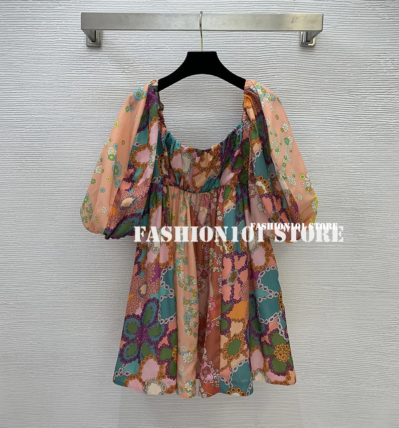 Best Version 2022 Branded1:1 Summer Spring Woman Dress Exaggerated Lantern Sleep Floral Print High Waist Mini Dresses for Women 
Best Version 2022 Branded1:1 Summer Spring Woman Dress Exaggerated Lantern Sleep Floral Print High Waist Mini Dresses for Women