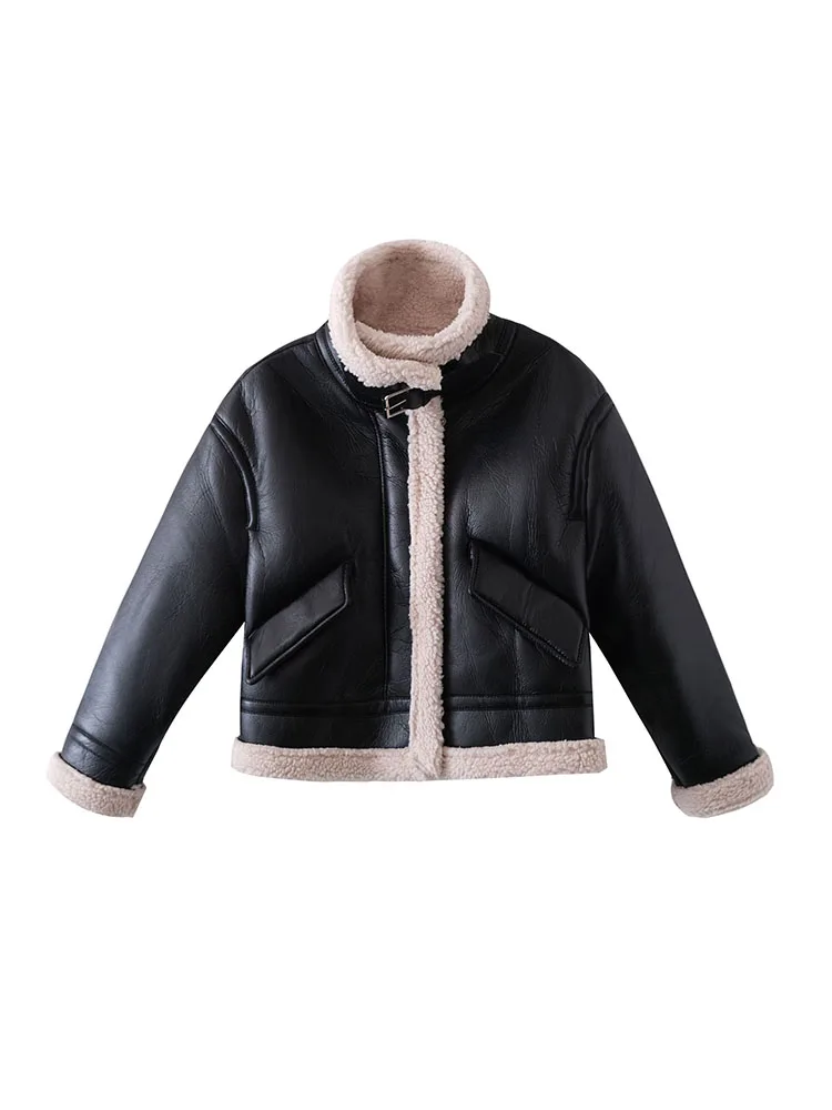 Autumn and winter new female fashion pilot ventilator car suit personality thickened warm lapel all-match black jacket jacket
Autumn and winter new female fashion pilot ventilator car suit personality thickened warm lapel all-match black jacket jacket