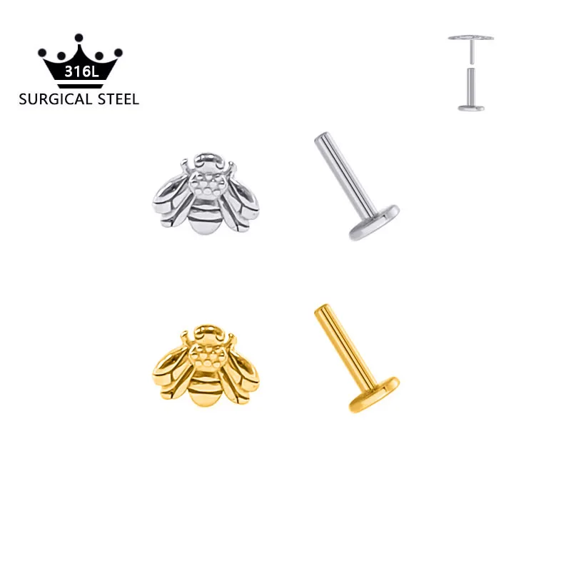 316L Surgical Steel 16G Bee Push In Labret Stud Ear Cartilage Daith Earrings Lip Piercing Unisex Body Jewelry
316L Surgical Steel 16G Bee Push In Labret Stud Ear Cartilage Daith Earrings Lip Piercing Unisex Body Jewelry