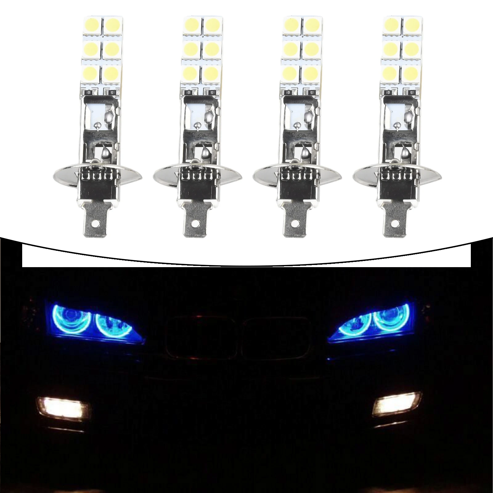 4pcs H1-12SMD-5050 LED Headlight Bulbs Kit Used For Headlights/fog/daytime Running Lights DRL DC 12V-24V Aluminum Car Parts
4pcs H1-12SMD-5050 LED Headlight Bulbs Kit Used For Headlights/fog/daytime Running Lights DRL DC 12V-24V Aluminum Car Parts