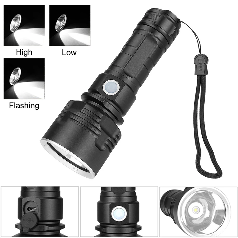 Powerful Flashlight XHP70 1000LM LED 3 Modes USB Rechargeable Waterproof Torch Lamp Hand Lights Outdoor Camping Hiking Fishing
Powerful Flashlight XHP70 1000LM LED 3 Modes USB Rechargeable Waterproof Torch Lamp Hand Lights Outdoor Camping Hiking Fishing
