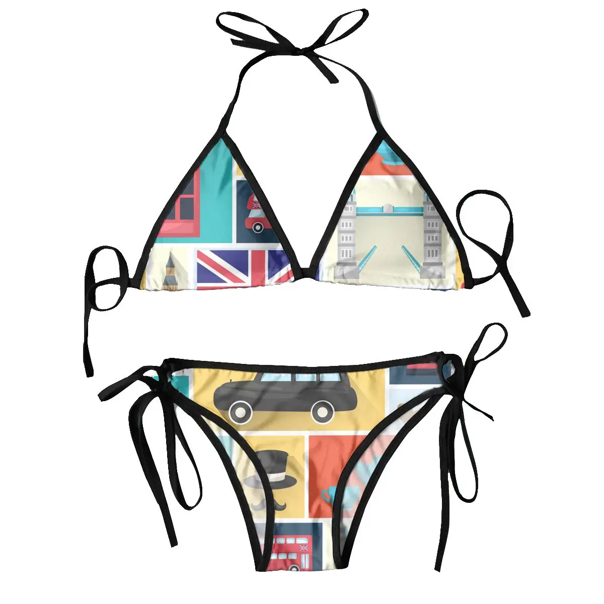

Sexy Brazilian Thong Bikini Mujer Swimwear Women 2022 UK London Shadowed Square Icon Summer Beachwear