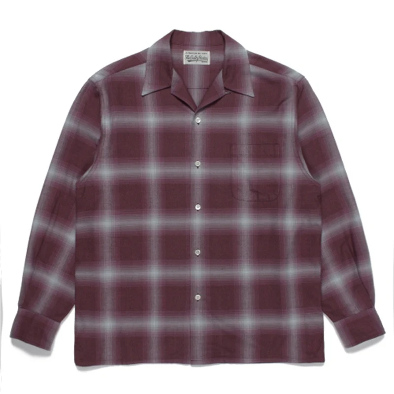 Long Sleeve WACKO MARIA CHECK OPEN COLLAR CLASSIC SHIRT Men Women High Quality Hawaiian Top leisure Shirts
Long Sleeve WACKO MARIA CHECK OPEN COLLAR CLASSIC SHIRT Men Women High Quality Hawaiian Top leisure Shirts