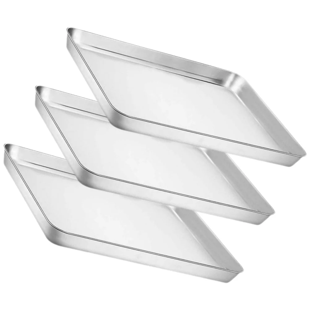 3 Pcs Roasting Tray Pasta Plates Container Home Metal Dinner Kitchen Supplies Rectangular Design 430 Stainless Steel Banquet
3 Pcs Roasting Tray Pasta Plates Container Home Metal Dinner Kitchen Supplies Rectangular Design 430 Stainless Steel Banquet