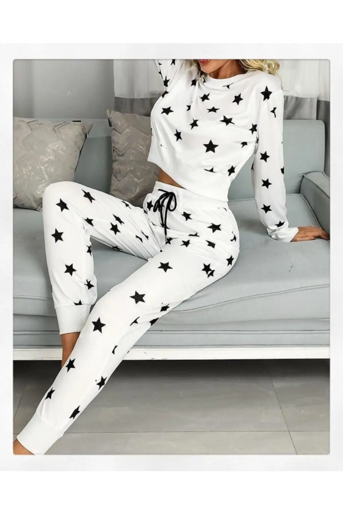 PJ's - Women's White | Star Patterned Pajamas | Daily Use | Comfortable | 2021 Trends | Gift | Best Price | Autumn-Winter Season
PJ's - Women's White | Star Patterned Pajamas | Daily Use | Comfortable | 2021 Trends | Gift | Best Price | Autumn-Winter Season