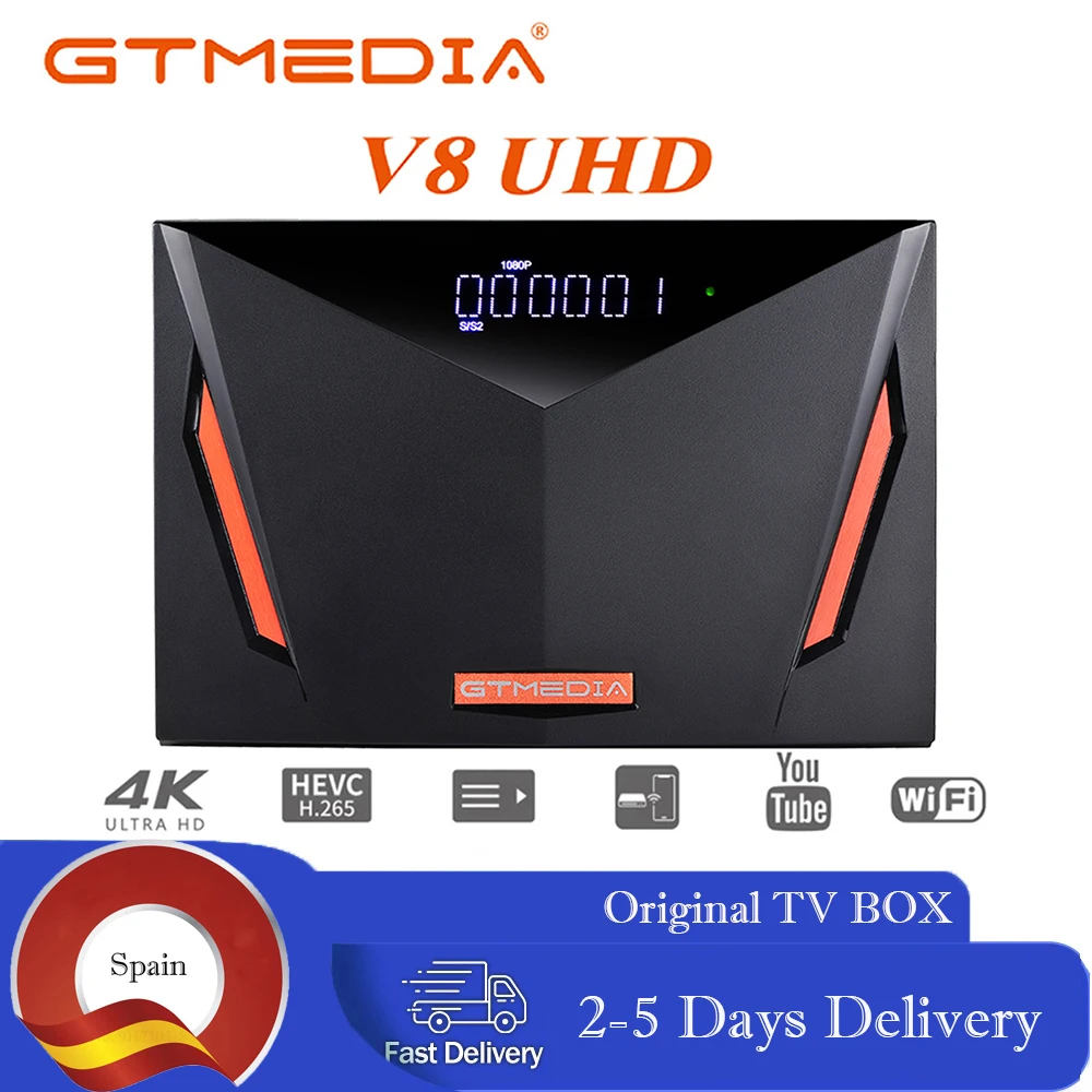 GTmedia V8 UHD Satellite TV Receiver 4K Ultra HD DVB-S2 T2 Cable Tuner H.265 Built in WIFI Support M3U OSCAM CA Card TV Decoder
GTmedia V8 UHD Satellite TV Receiver 4K Ultra HD DVB-S2 T2 Cable Tuner H.265 Built in WIFI Support M3U OSCAM CA Card TV Decoder