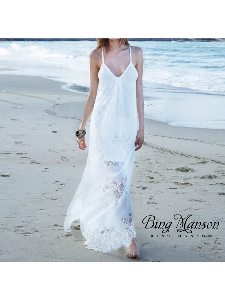 2023 Summer New Line Women's Vacation Style Lace V-Neck Splice Hollow Out Strap Sexy Dress Beach Skirt Street Apparel Vestidos
2023 Summer New Line Women's Vacation Style Lace V-Neck Splice Hollow Out Strap Sexy Dress Beach Skirt Street Apparel Vestidos
