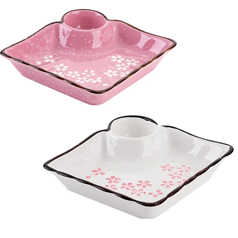 Dumpling Dish With Vinegar Dish, Ceramic Partitioned Dish, Creative Japanese Tableware, Household Dumpling Dish Tray
Dumpling Dish With Vinegar Dish, Ceramic Partitioned Dish, Creative Japanese Tableware, Household Dumpling Dish Tray