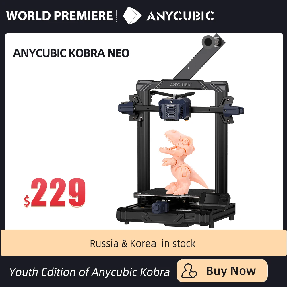 3D-принтер ANYCUBIC KOBRA NEO FDM, принтер с прямым Экструдером, 25 точек, автовыравнивание, размер печати 22*22*25 см
3D-принтер ANYCUBIC KOBRA NEO FDM, принтер с прямым Экструдером, 25 точек, автовыравнивание, размер печати 22*22*25 см