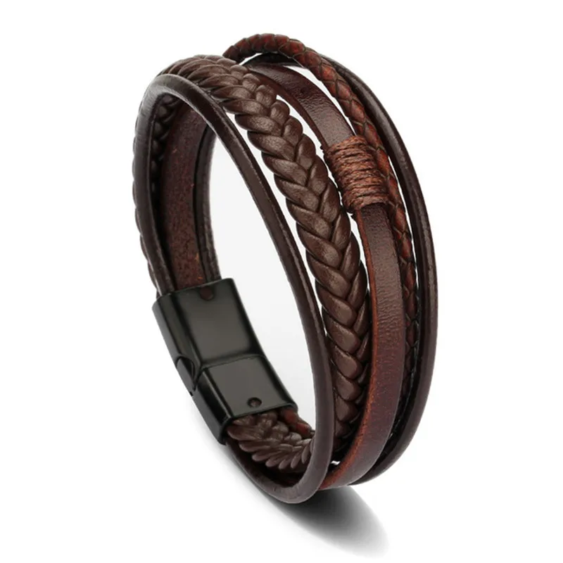 Charmsmic New Mens Magnetic Leather Bracelets Handmade Braided Multilayer Cord Ethnic Jewelry Accessories Male Armband Gifts
Charmsmic New Mens Magnetic Leather Bracelets Handmade Braided Multilayer Cord Ethnic Jewelry Accessories Male Armband Gifts