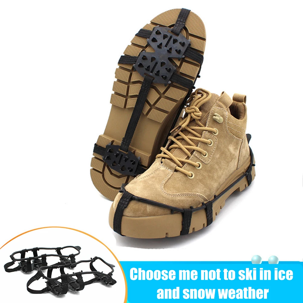 24 Studs Shoe Boot Grips Chain Anti-Skid Ice Gripper Spike Over Shoes Covers Winter Climbing Ice Cleats for Shoes Snow Cleats
24 Studs Shoe Boot Grips Chain Anti-Skid Ice Gripper Spike Over Shoes Covers Winter Climbing Ice Cleats for Shoes Snow Cleats