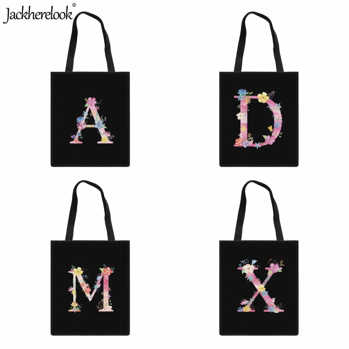 Jackherelook 26 Letters Flower Pattern Fashion Tote Bag for Ladies Casual Large Capacity Eco Friendly Shopping Bag Women Handbag
Jackherelook 26 Letters Flower Pattern Fashion Tote Bag for Ladies Casual Large Capacity Eco Friendly Shopping Bag Women Handbag