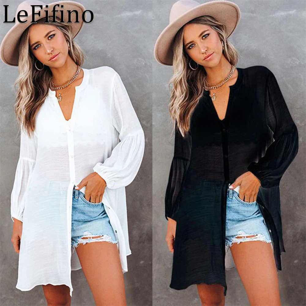 Summer Leisure Fashion Cotton Shirt Style Cardigans Solid Color Beach Vacation Sun Protection Outerwear Swimsuit Bikini Cover Up
Summer Leisure Fashion Cotton Shirt Style Cardigans Solid Color Beach Vacation Sun Protection Outerwear Swimsuit Bikini Cover Up
