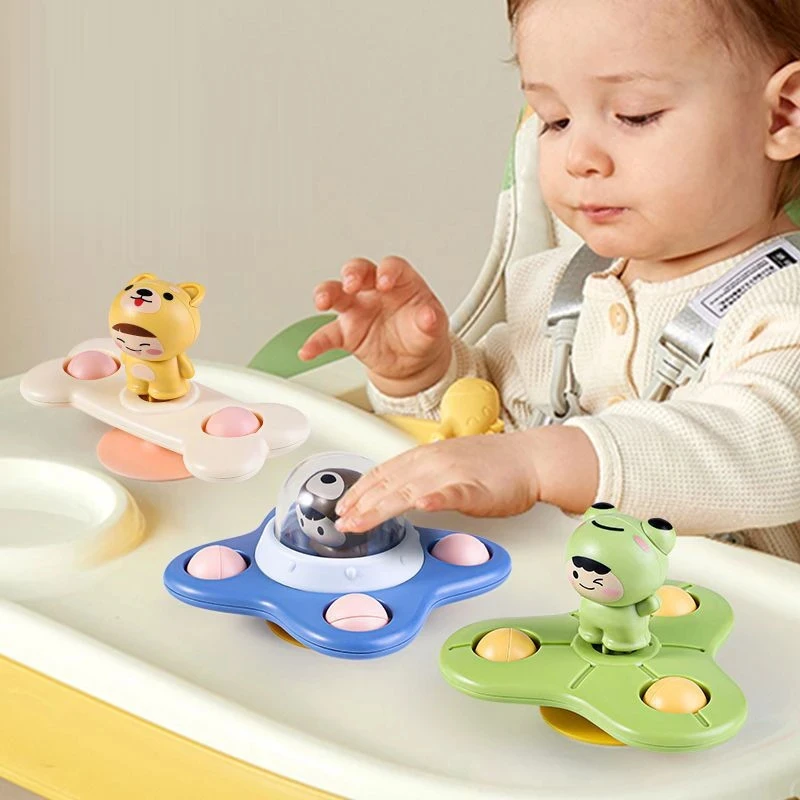 

Baby Toys Suction Cup Spinner Toys for Children Fidget Spinner Sensory Toys Educational Rotating Rattles Baby Bath Toys for Kids