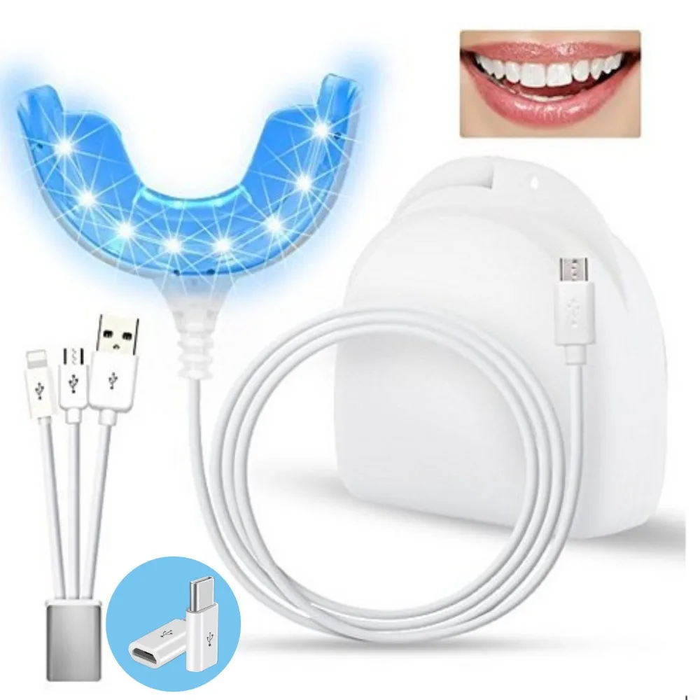 Portable Smart Cold Blue light LED Tooth Whitener Device Dental Whitening Kit 4 USB Ports For Android IOS Teeth Bleaching
Portable Smart Cold Blue light LED Tooth Whitener Device Dental Whitening Kit 4 USB Ports For Android IOS Teeth Bleaching