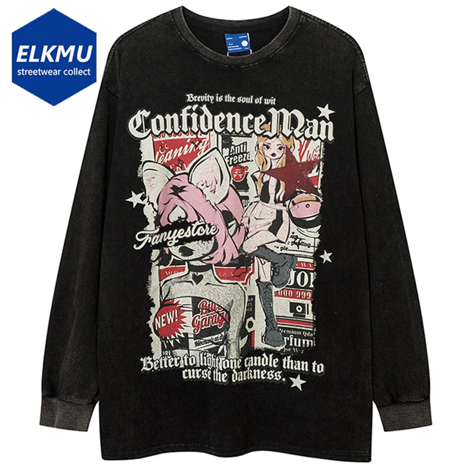 Vintage Long Sleeve T Shirt Men Streetwear Oversized Hip Hop Black T-shirts Harajuku Casual Tshirt Cartoon Printed Tee Y2K 2023 
Vintage Long Sleeve T Shirt Men Streetwear Oversized Hip Hop Black T-shirts Harajuku Casual Tshirt Cartoon Printed Tee Y2K 2023