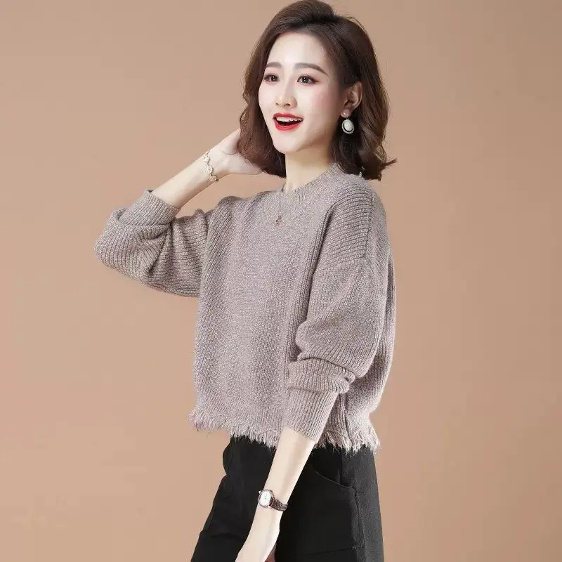 Sweater Women Autumn Winter New Fashion Knit Sweater Women Knitted Pullover Sweaters Women Bottoming Shirt Loose Sweaters E872
Sweater Women Autumn Winter New Fashion Knit Sweater Women Knitted Pullover Sweaters Women Bottoming Shirt Loose Sweaters E872