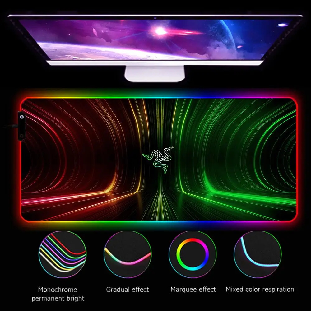 razer LED Mouse pad Computer Laptop Anime Keyboard RGB Mouse Mat Mousepad Keyboards Gamers Decoracion Desk Mat
razer LED Mouse pad Computer Laptop Anime Keyboard RGB Mouse Mat Mousepad Keyboards Gamers Decoracion Desk Mat