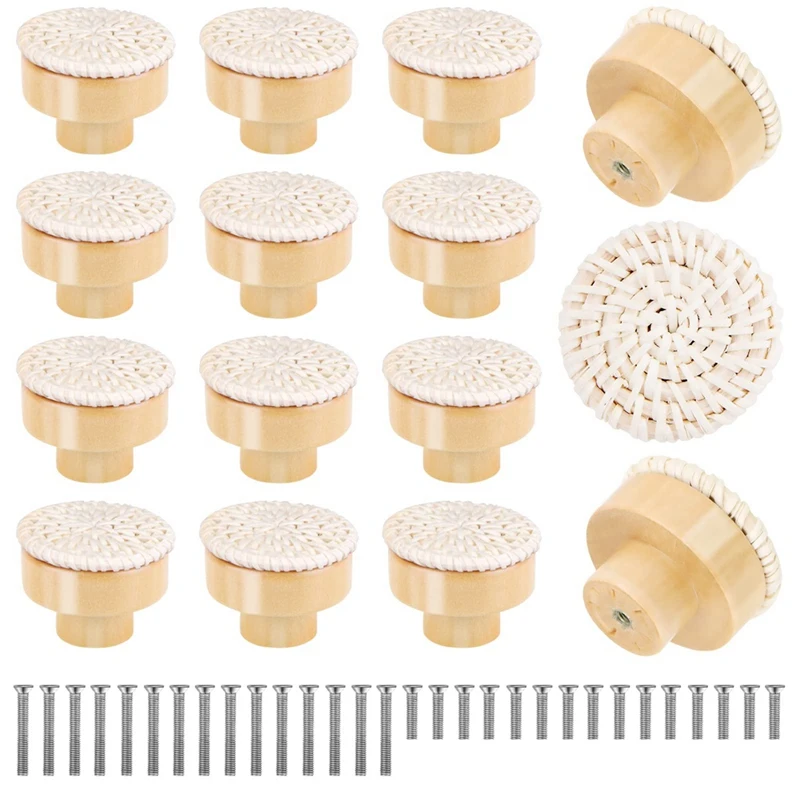 15Pcs Boho Dresser Knobs With 30Pcs Screws, Rattan Knobs For Cabinets And Drawers, Handmade Woven Knobs
15Pcs Boho Dresser Knobs With 30Pcs Screws, Rattan Knobs For Cabinets And Drawers, Handmade Woven Knobs