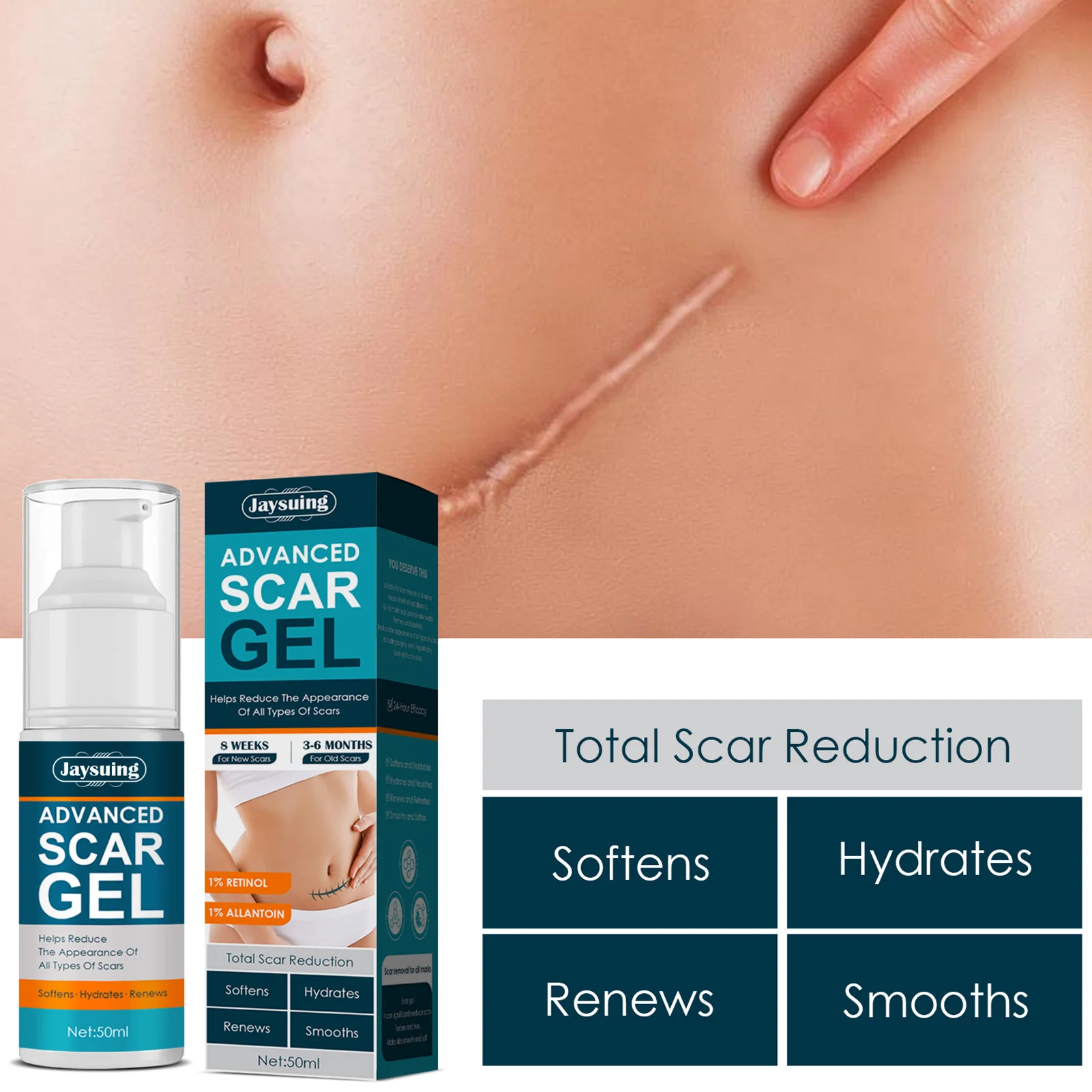 50ml Scar Removal Gel Effective Stretch Mark Acnes Spots Burns And Surgical Scars Cream Retinol AllantoinVitamin E
50ml Scar Removal Gel Effective Stretch Mark Acnes Spots Burns And Surgical Scars Cream Retinol AllantoinVitamin E