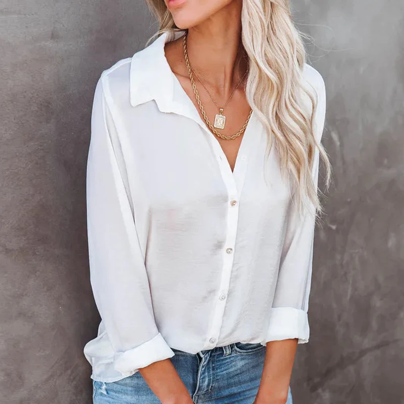 Women Button Blouses Turn Down Collar Shirts Office Lady Long Sleeve Casual Elegant Blouse Loose Office Ladies Shirt Baggy Tops
Women Button Blouses Turn Down Collar Shirts Office Lady Long Sleeve Casual Elegant Blouse Loose Office Ladies Shirt Baggy Tops