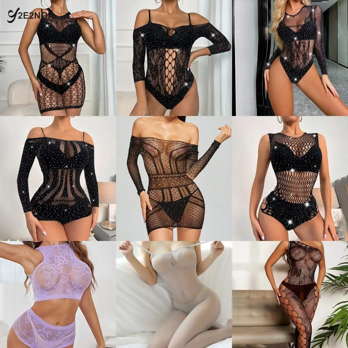 Sexy Women Lingerie Bodysuit Sequined Fishnet Bodystockings Open Crotch 1 Piece Underwear Sleepwear Babydoll
Sexy Women Lingerie Bodysuit Sequined Fishnet Bodystockings Open Crotch 1 Piece Underwear Sleepwear Babydoll