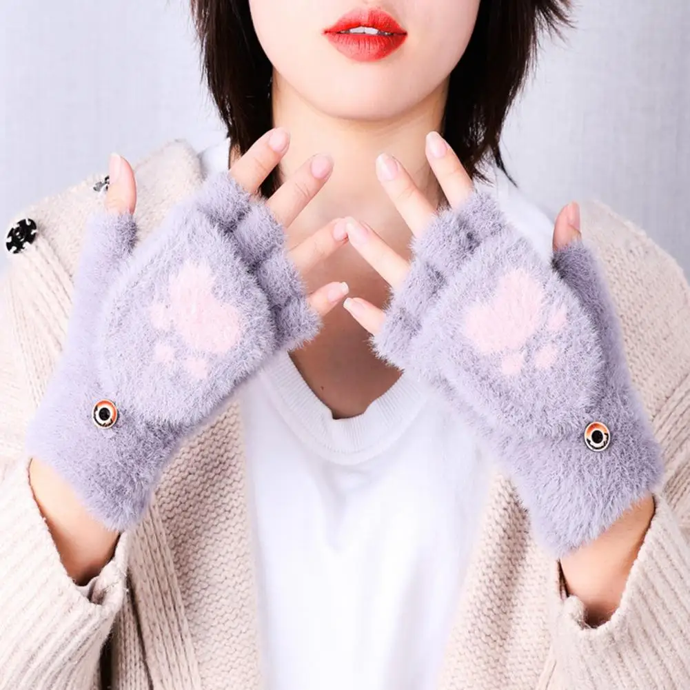 Knitted Fingerless Gloves Winter Outdoor Cartoon Bear Paw Flap Gloves Soft Knitted Imitation Gloves for Warmth Activities Simple
Knitted Fingerless Gloves Winter Outdoor Cartoon Bear Paw Flap Gloves Soft Knitted Imitation Gloves for Warmth Activities Simple