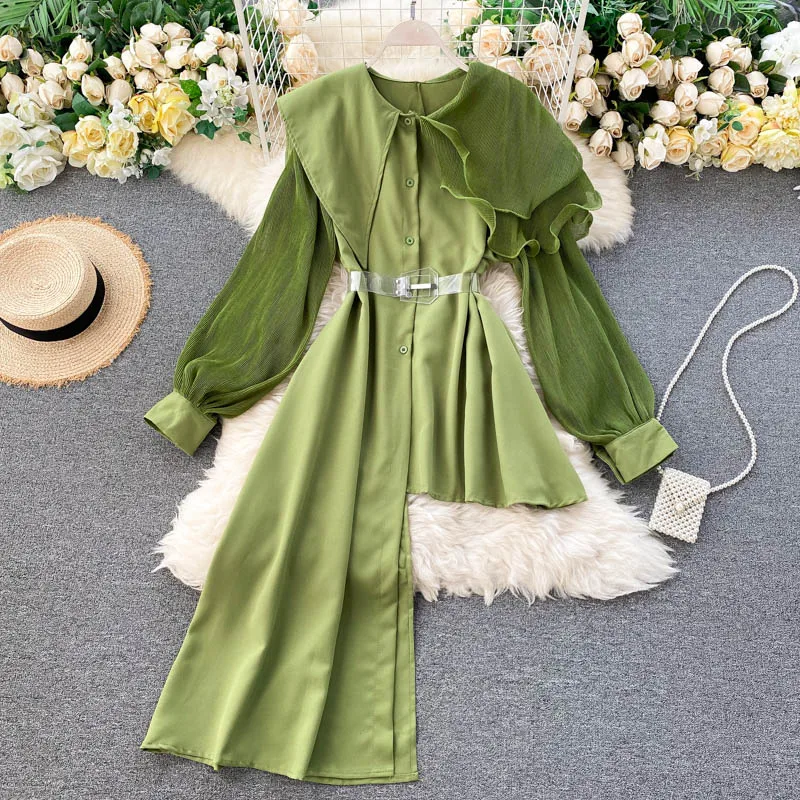 European and American Show Style Irregular Shirt 2023 Women's Design Pleated Ruffle Edge Patchwork Large Lapel Top Blouses
European and American Show Style Irregular Shirt 2023 Women's Design Pleated Ruffle Edge Patchwork Large Lapel Top Blouses
