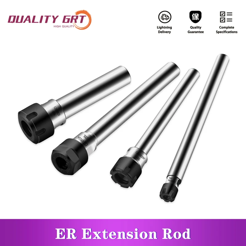 

Q.Grt 0.008mm ER Extension rod C8 C10 C12 C16 C20 C25 C32 ER8 ER11 ER16 ER20 ER25 ER32 ER Collet Chuck CNC Milling Lengthen Tool