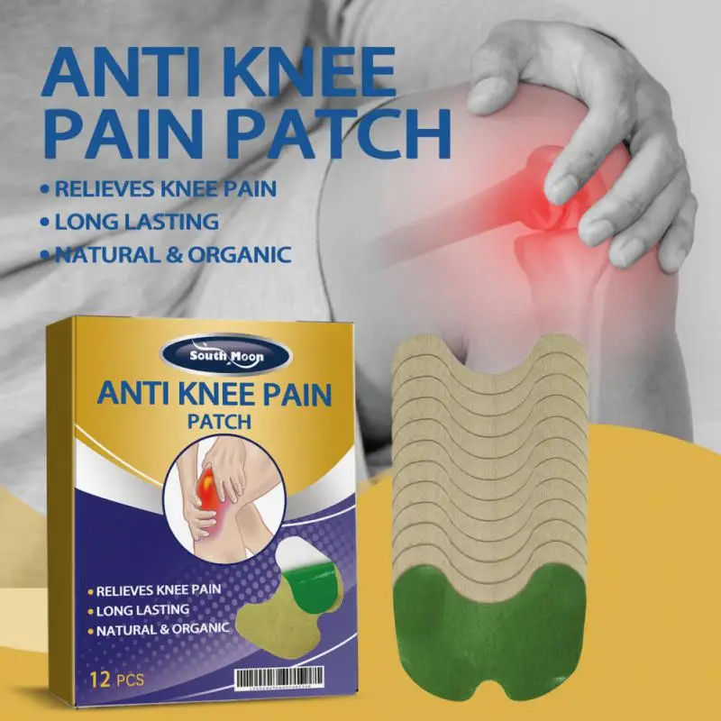 

12pcs Knee Patch Pain Relieving Paste Sticker Wormwood Extract Reduce Inflammation Knee Joint Strain Pain Relieving Body Patch