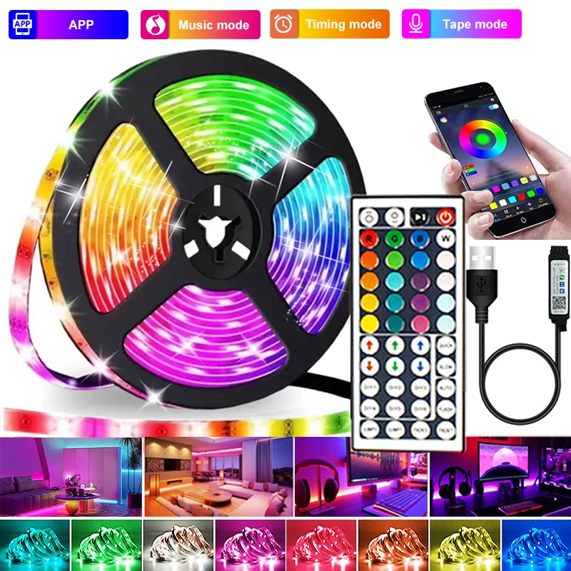 Led Lights for Room Led Strip Lights Music Sync Bluetooth RGB 5050 Tape Neon Lights Luces Led Game Room Decoration Led Strip 30m
Led Lights for Room Led Strip Lights Music Sync Bluetooth RGB 5050 Tape Neon Lights Luces Led Game Room Decoration Led Strip 30m